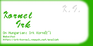 kornel irk business card